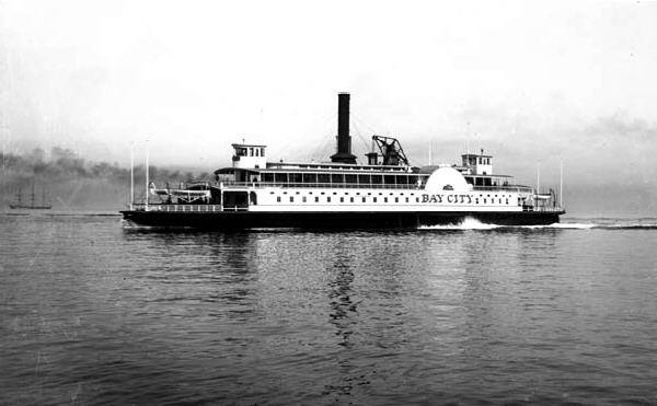 The Southern Pacific Companys Bay City ferry plies the waters of San Francisco Bay sometime between 1870 and 1900. CHS.J1211.jpg