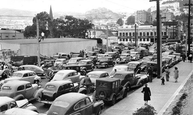 Cars parked near Farmers Market Duboce and Market Aug 2 1947 AAC-4804.jpg