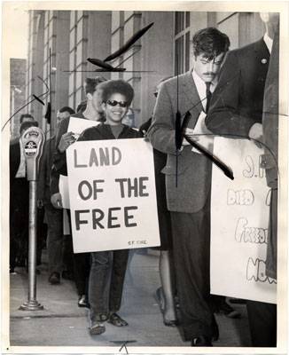 Tracy Sims walking the picket line at Bank of America May 25 1964 MOR-0399.jpg