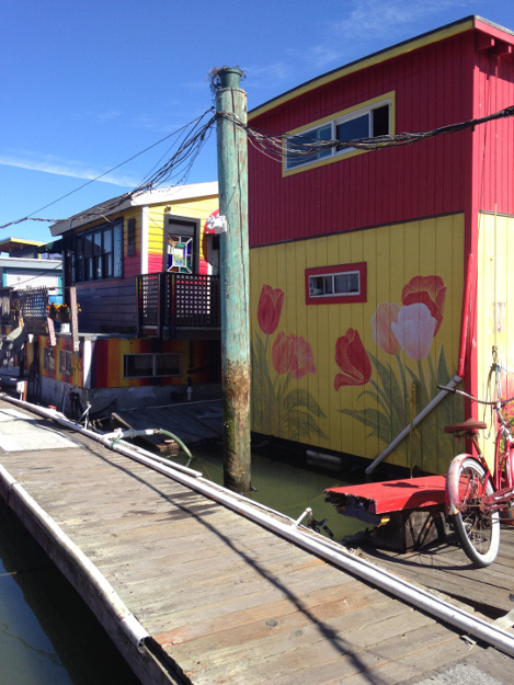 Painted Houseboats at Gates Cooperative.JPG