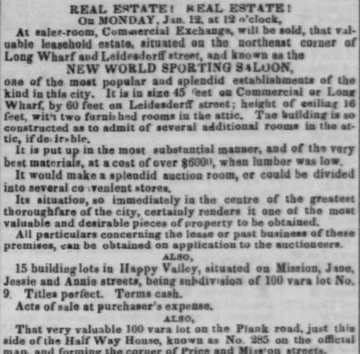Daily Alta California January 6 1852, Vol. 3, No. 5 Annie Street.jpg
