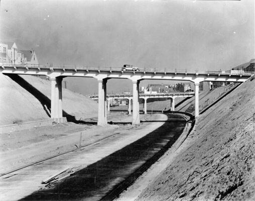File:Bernal Cut, Richland Avenue, Miguel Street Bridge and Highland Avenue Bridge Oct 1929 AAA-9924.jpg
