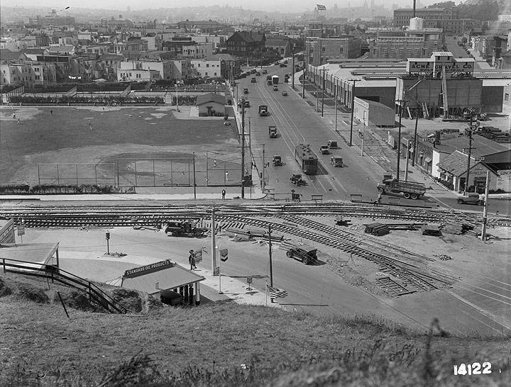 View-of-Mission-District-and-James-Rolph-Junior-Playground-and-Baseball-Diamond-from-Peralta-Avenue-Looking-North- July-17-1933 U14122.jpg