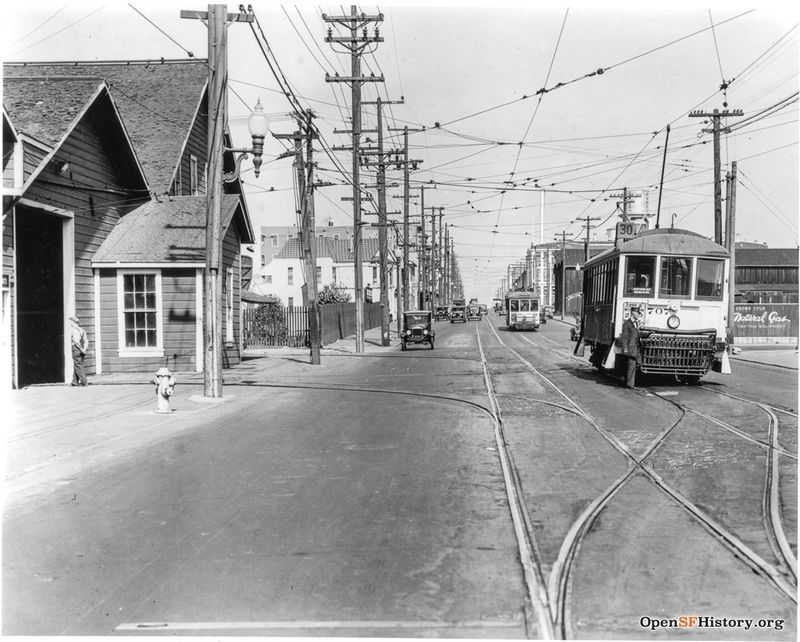 3rd near 24th 1921 30-line MSRY car 707. Kentucky Car House on the left. 3rd St was called Kentucky until 1909 wnp27.4776.jpg