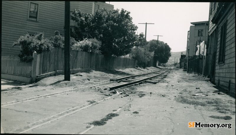 View Southwest from San Jose Avenue Street and Juri Street, now the site of Juri Commons 1942 sfm002-10014.jpg