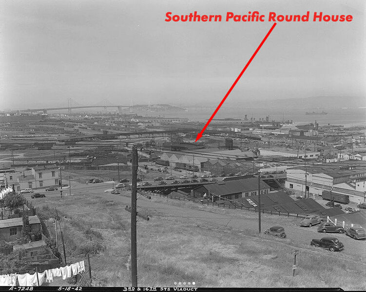 File:W-arrow-at-Roundhouse Mission-Bay-over-16th-St-viaduct-from-Potrero-Hill-1942-DPW.jpg