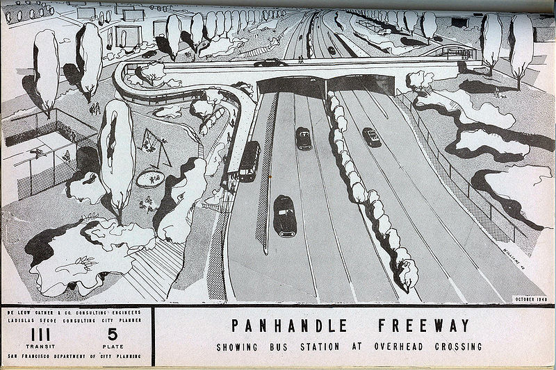File:Eric fischer Looking east toward Fillmore, between Fell and Oak, from the 1948 Transportation Plan for San Francisco 3890829846 8741707330 b.jpg