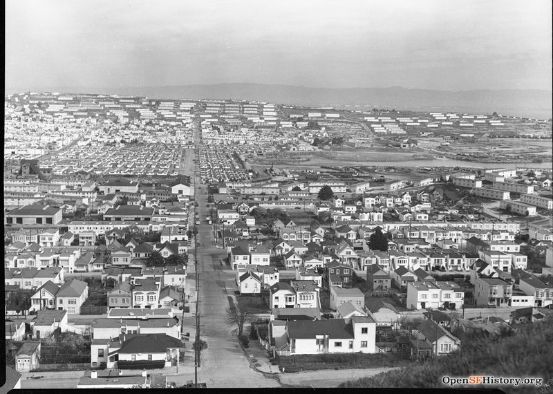 File:View North from Bayview Hill across Bayview District to Hunters Point, Yosemite slough 1953 wnp28.1106.jpg