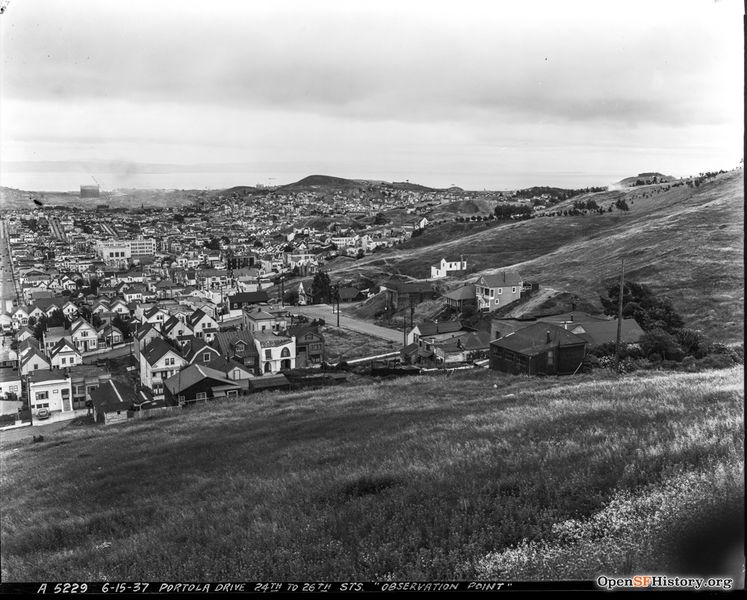 File:June 15 1937 View of Bernal and Noe Valley. Observation Point - Portola Drive at 24th - Bernal-Noe Valley DPW A5229 wnp26.040.jpg