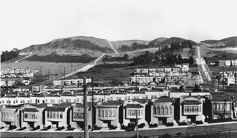 File:East-from-21st-Ave-at-Pacheco-St-Golden-Gate-Hts-in-distance-Feb-16-1928-SFDPW.jpg