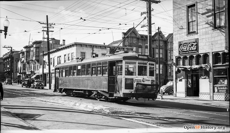 August 1940 View northwest across 24th to 35 Streetcar 788. Luncheonette wnp14.3589.jpg