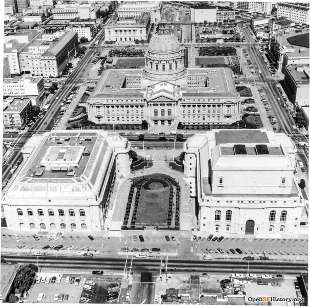 File:View East above Gough, War Memorial Building and Opera House, City Hall 1970 wnp27.5286.jpg