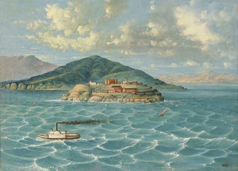Alcatraz oil painting as early military base.jpg